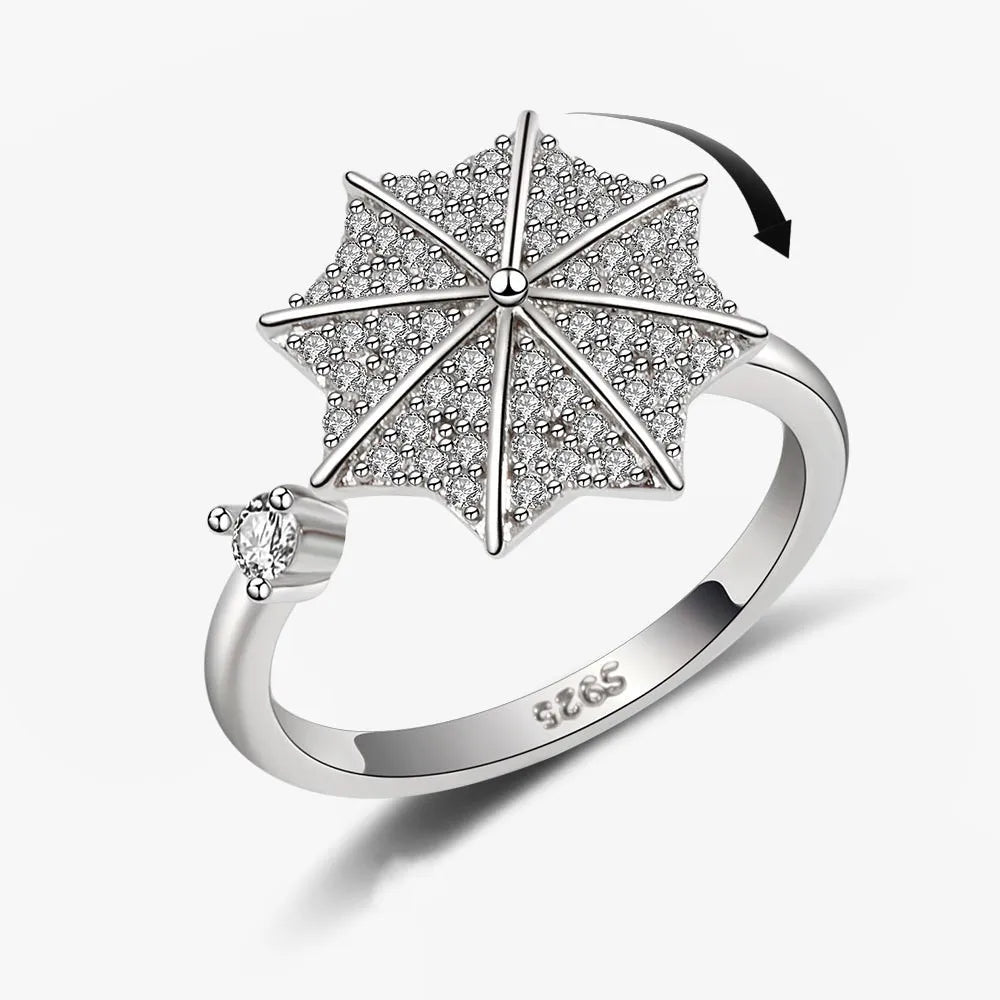 Fidget Spinner Ring for Women – Anti-Stress & Anxiety Relief, Multi-Crystal Flower, Eye, Butterfly & Animal Rotating Jewelry for Weddings & Gifts