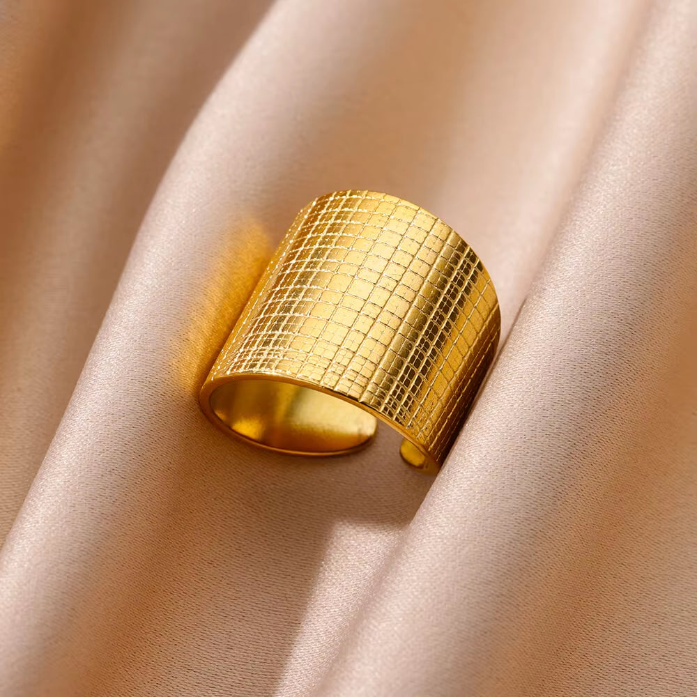 Vintage Gold Stainless Steel Ring