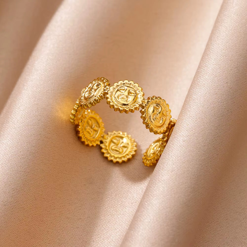 Vintage Gold Stainless Steel Ring