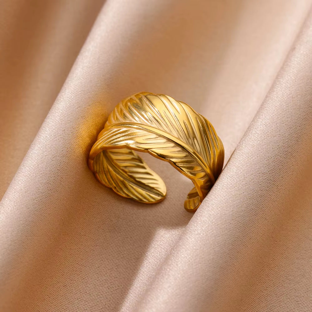 Vintage Gold Stainless Steel Ring