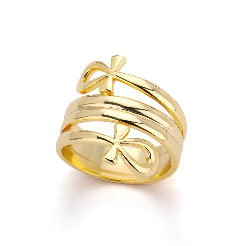 Vintage Gold Stainless Steel Ring