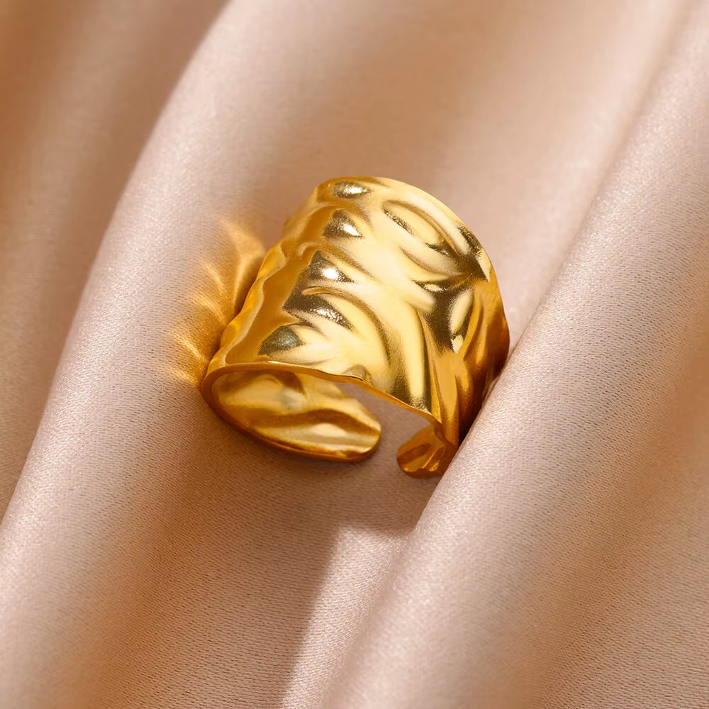 Vintage Gold Stainless Steel Ring