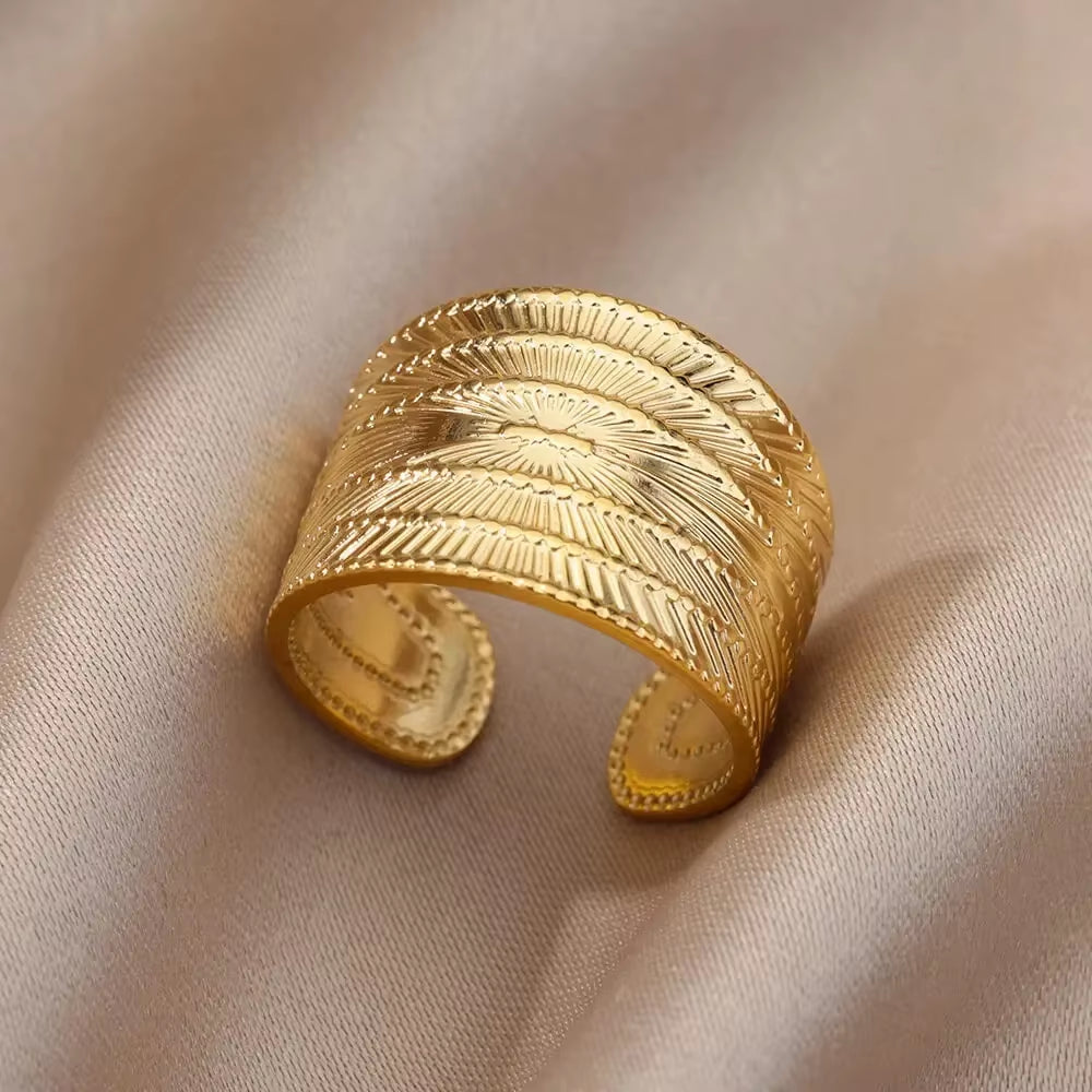Vintage Gold Stainless Steel Ring