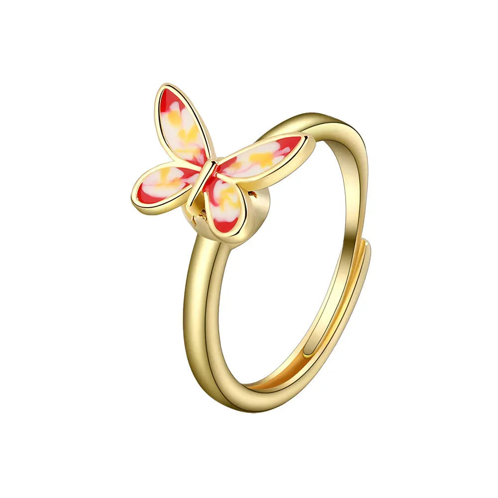 Fidget Spinner Ring for Women – Anti-Stress & Anxiety Relief, Multi-Crystal Flower, Eye, Butterfly & Animal Rotating Jewelry for Weddings & Gifts