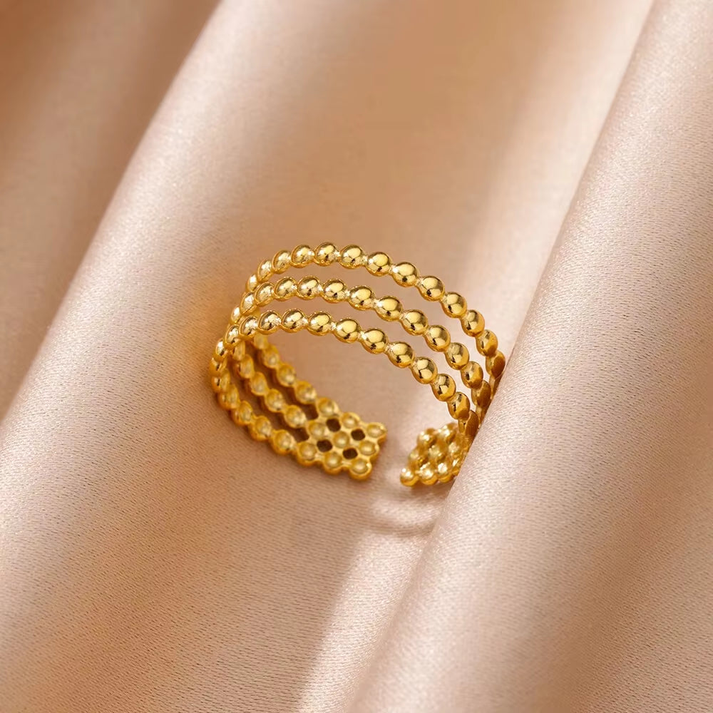 Vintage Gold Stainless Steel Ring