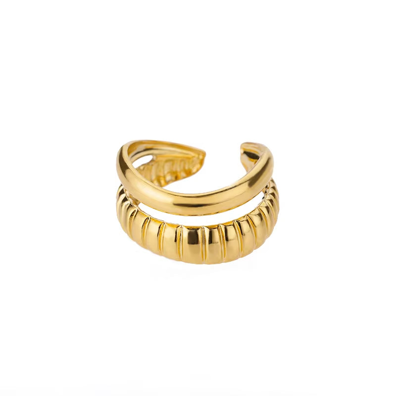 Vintage Gold Stainless Steel Ring