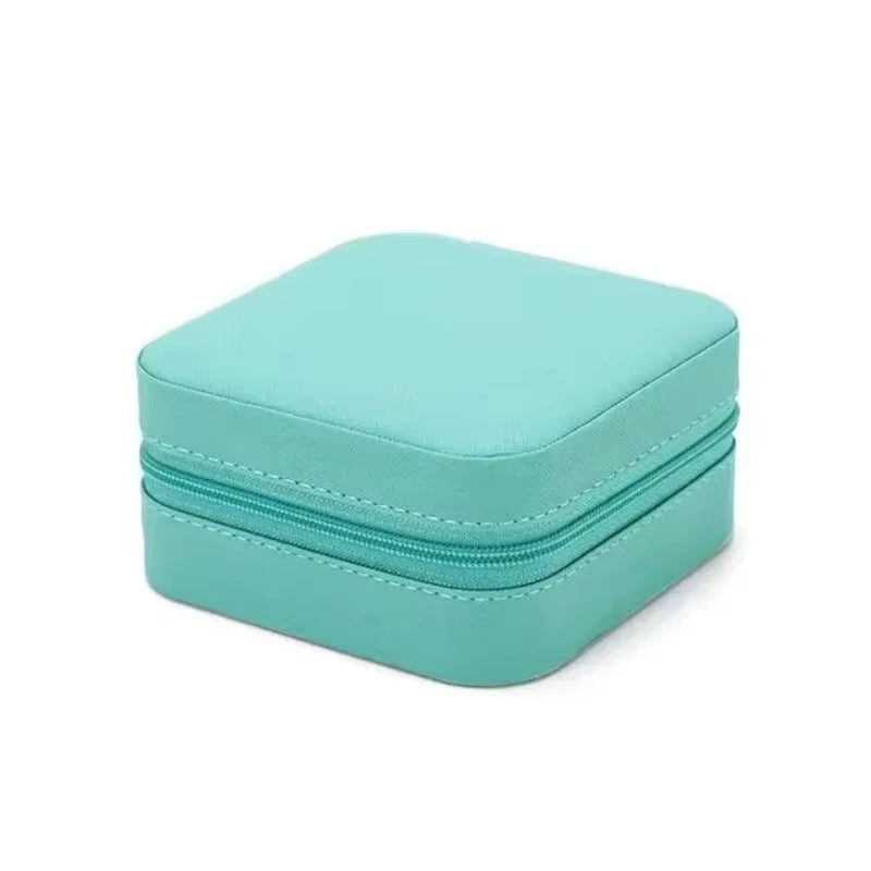 Mini Travel Jewelry Box – PU Leather Organizer for Rings & Earrings