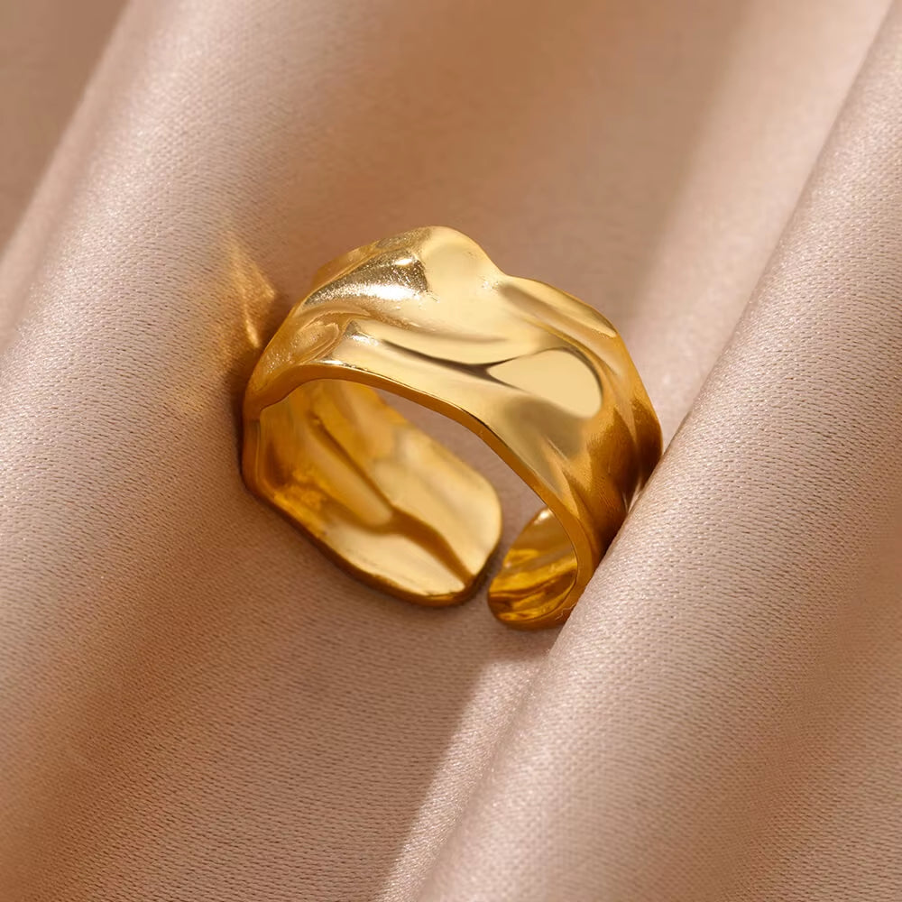 Vintage Gold Stainless Steel Ring