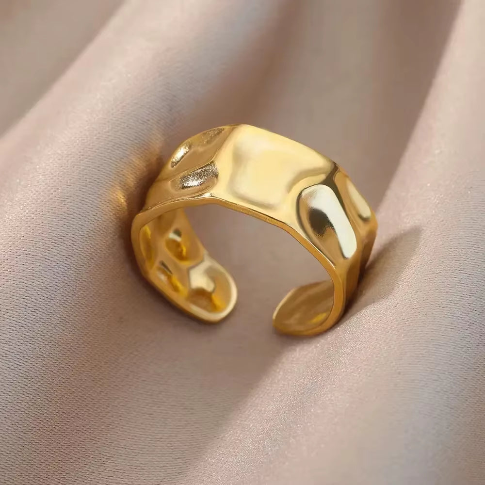 Vintage Gold Stainless Steel Ring
