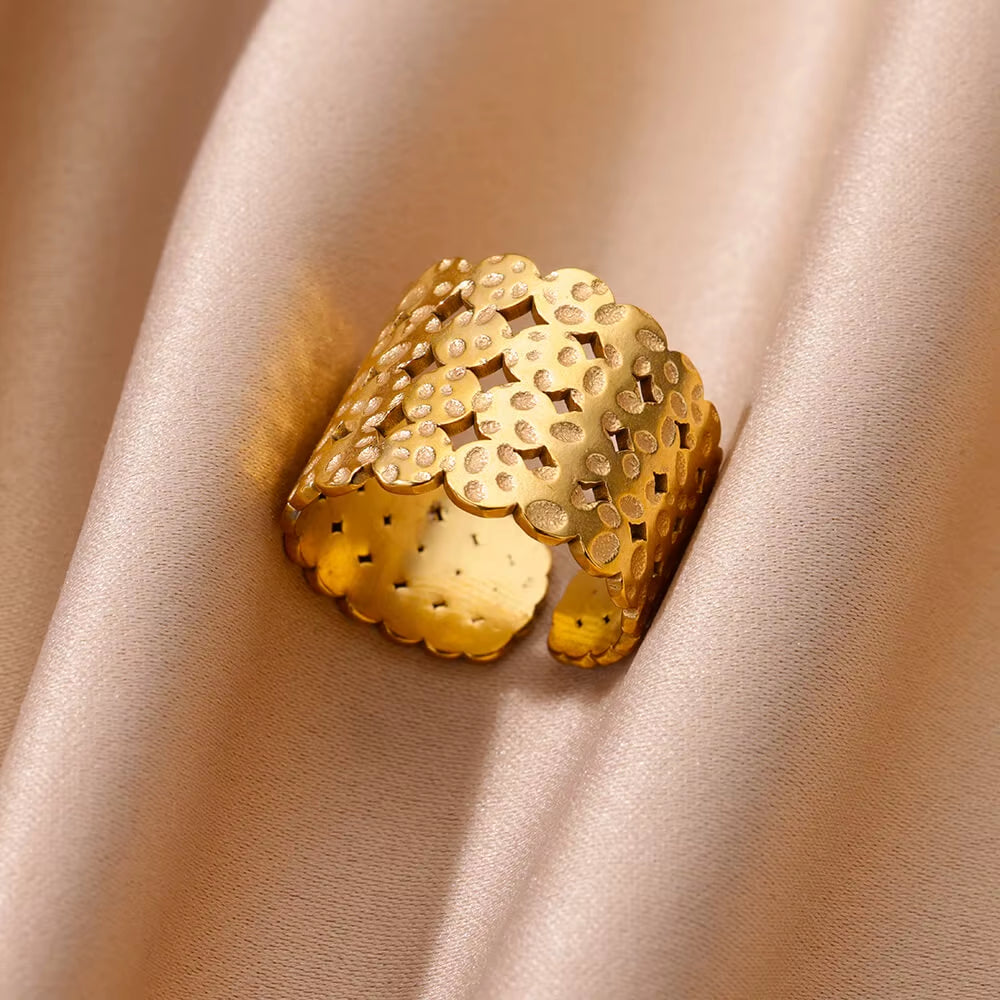 Vintage Gold Stainless Steel Ring
