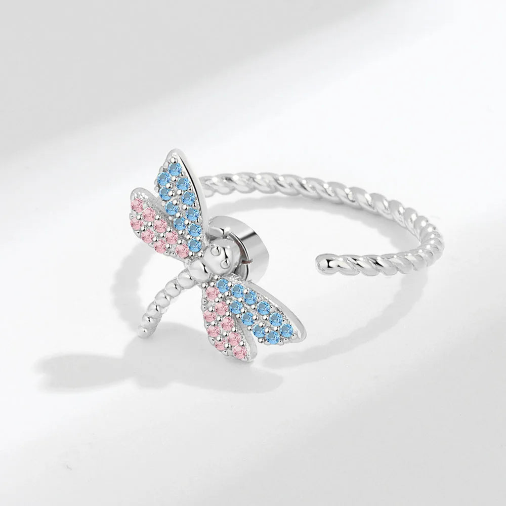 Fidget Spinner Ring for Women – Anti-Stress & Anxiety Relief, Multi-Crystal Flower, Eye, Butterfly & Animal Rotating Jewelry for Weddings & Gifts