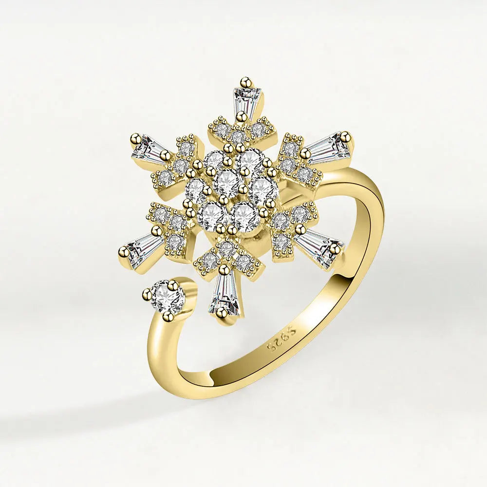 Fidget Spinner Ring for Women – Anti-Stress & Anxiety Relief, Multi-Crystal Flower, Eye, Butterfly & Animal Rotating Jewelry for Weddings & Gifts