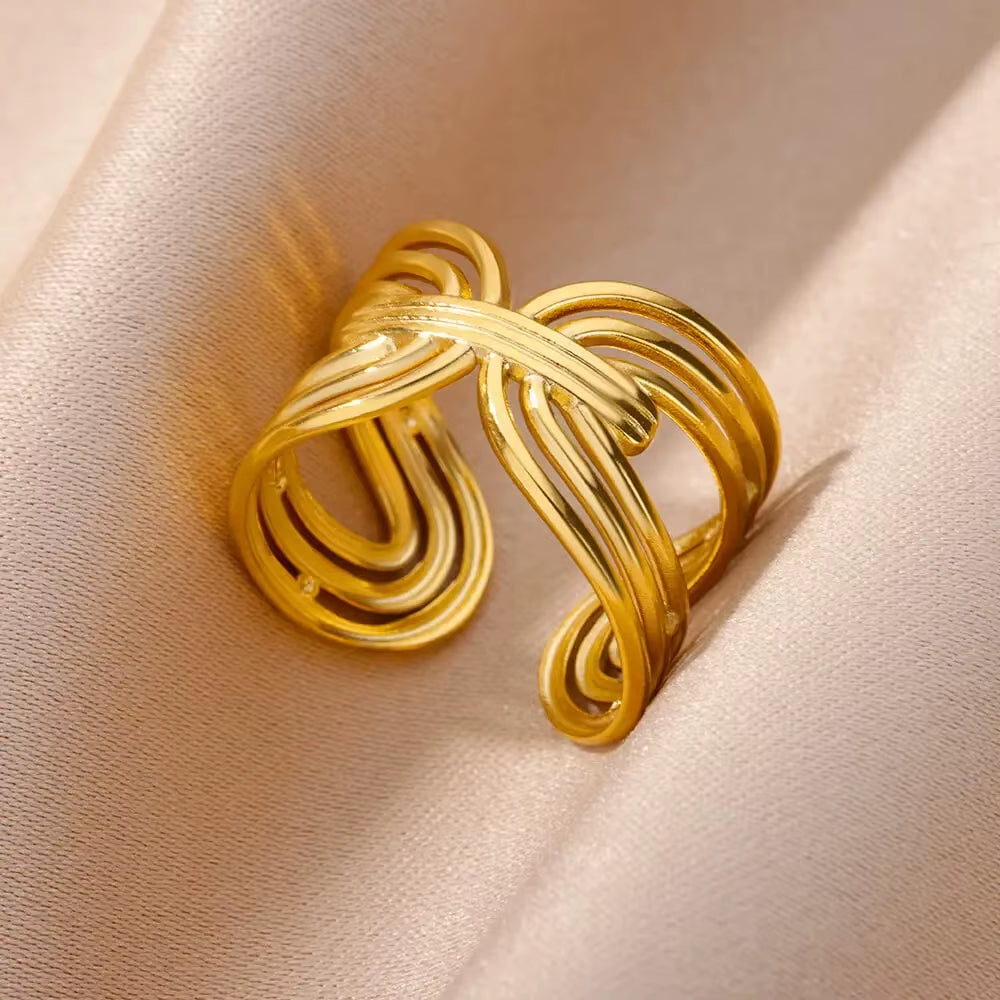 Vintage Gold Stainless Steel Ring