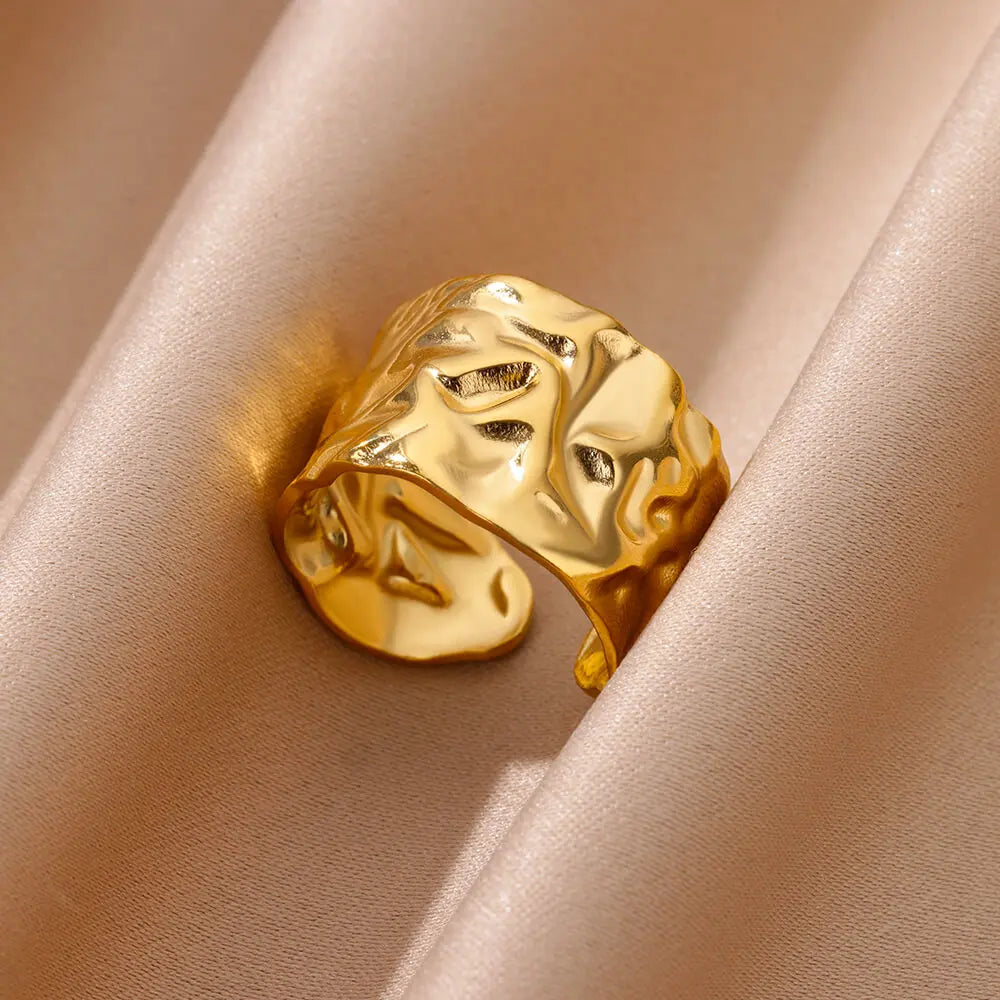 Vintage Gold Stainless Steel Ring