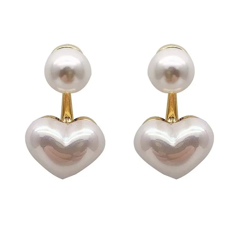 Elegant Pearl Heart Pendant Necklace – Korean Jewelry