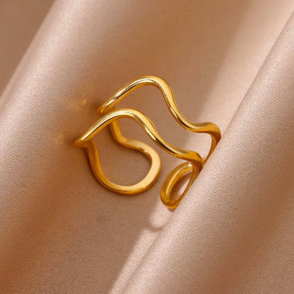 Vintage Gold Stainless Steel Ring
