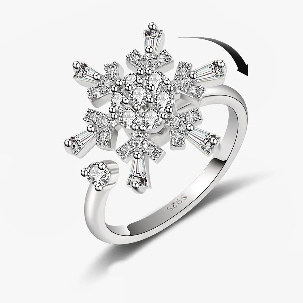 Fidget Spinner Ring for Women – Anti-Stress & Anxiety Relief, Multi-Crystal Flower, Eye, Butterfly & Animal Rotating Jewelry for Weddings & Gifts