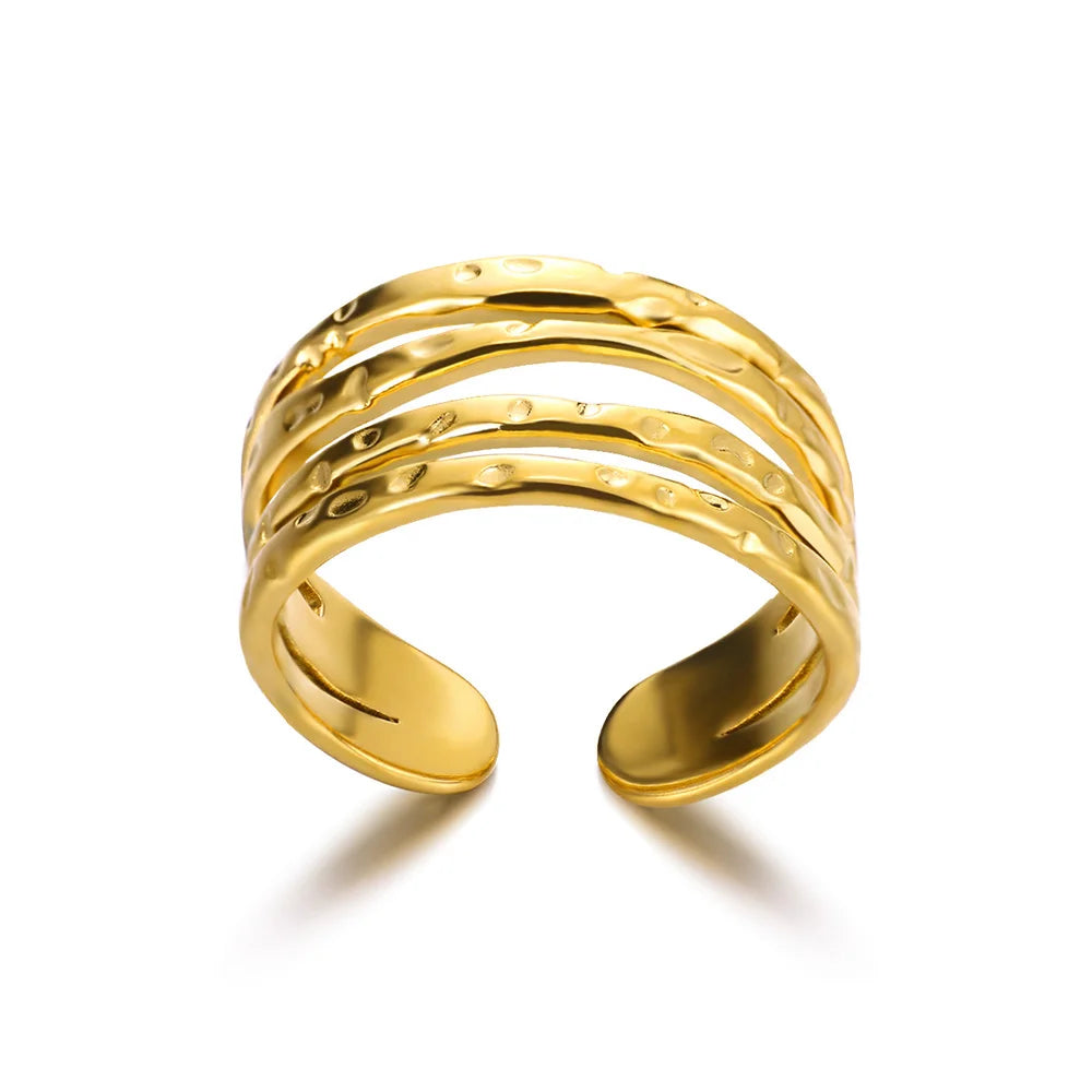Vintage Gold Stainless Steel Ring