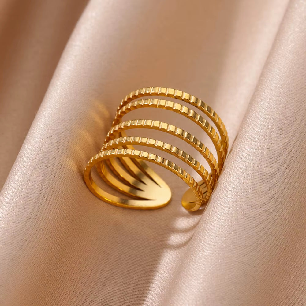 Vintage Gold Stainless Steel Ring