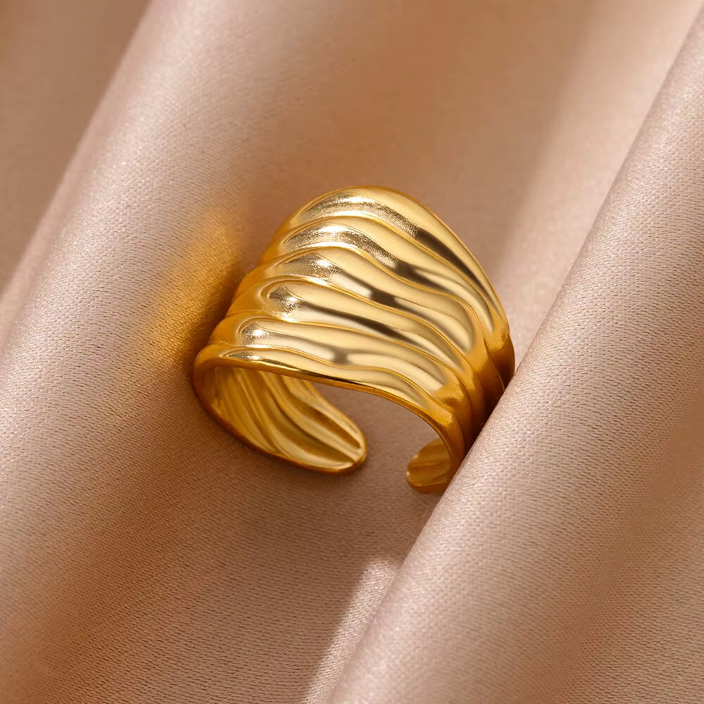 Vintage Gold Stainless Steel Ring