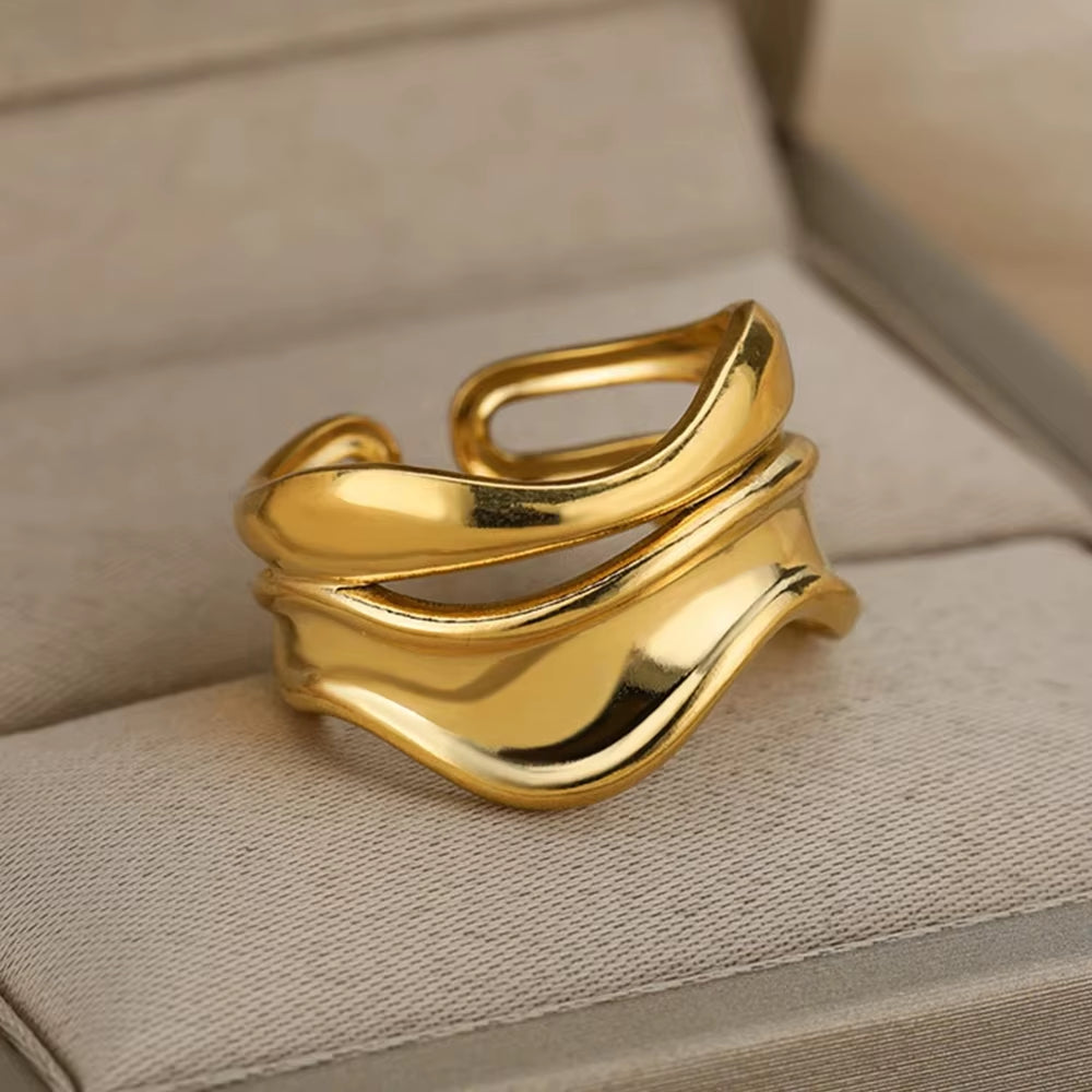 Vintage Gold Stainless Steel Ring