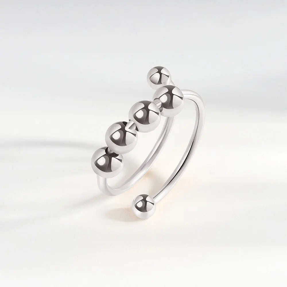 Fidget Spinner Ring for Women – Anti-Stress & Anxiety Relief, Multi-Crystal Flower, Eye, Butterfly & Animal Rotating Jewelry for Weddings & Gifts
