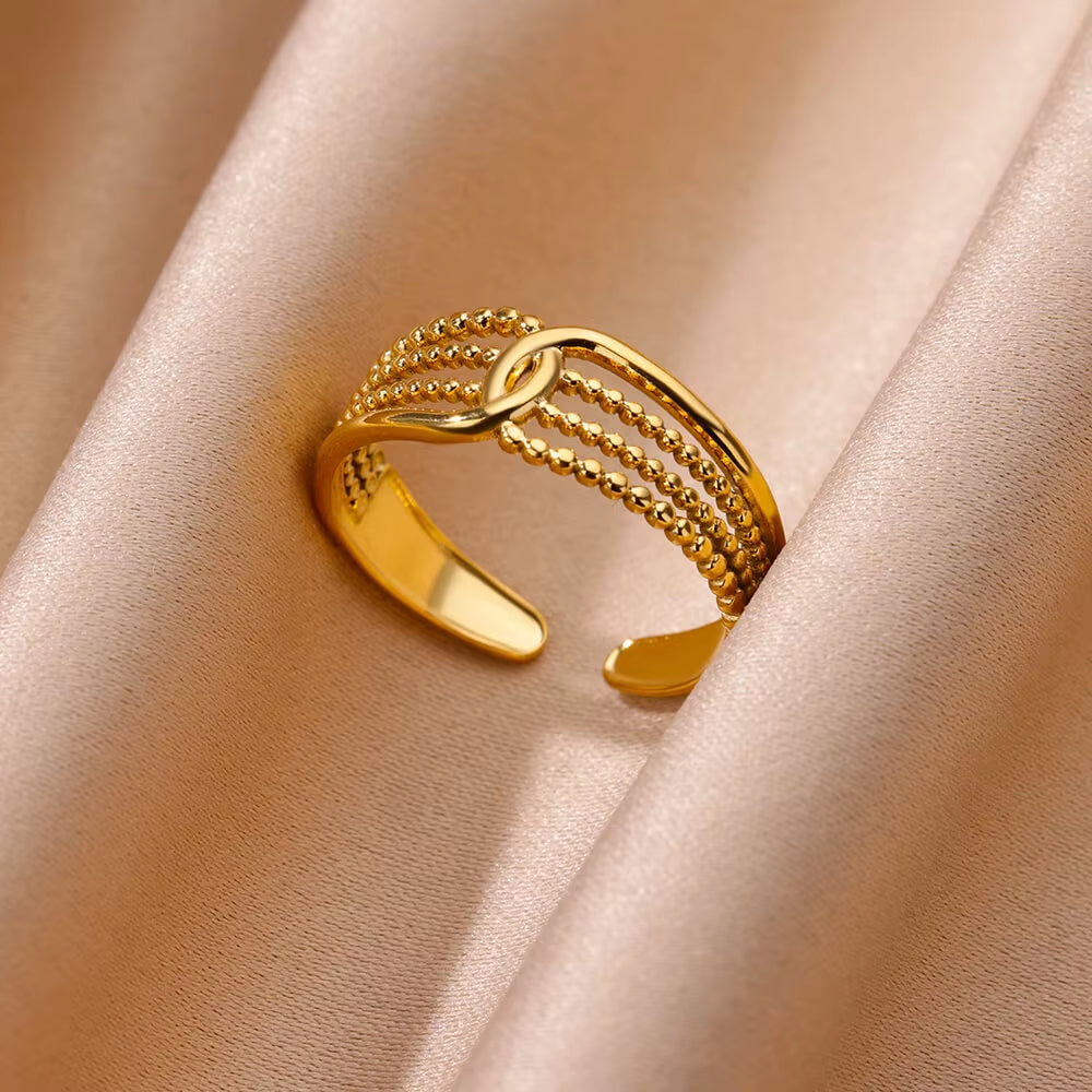 Vintage Gold Stainless Steel Ring