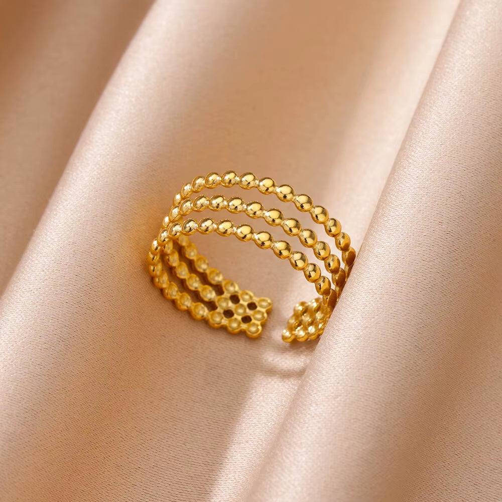 Vintage Gold Stainless Steel Ring